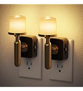 JandCase Candle Night Light, 2 Pack Night Lights Plug into Wall, 3000K Soft White, 0-100LM Adjust...