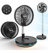 Belife X10 Portable Fan, Cordless Battery Powered Fan, USB Fan Rechargeable Oscillating Desk Floo...