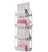 AARAINBOW 1 Pack Hanging Handbag Purse Organizer, Bags Organizor for Purse 8 Pockets Wardrobe Clo...