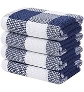 Homaxy 100% Cotton Waffle Weave Check Plaid Kitchen Towels, 13 x 28 Inches, Super Soft and Absorb...