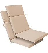 Enipate 2 Pack Outdoor High Back Chair Cushion, Weather Resistant Adirondack Rocking Chair Cushio...