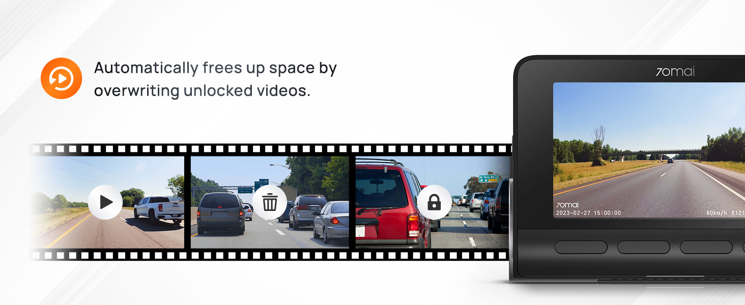 Automatically frees up space by overwriting unlocked videos