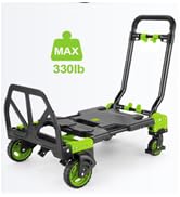 2-in-1 Folding Hand Truck Dolly 330LB Load Carrying Foldable Dolly