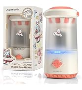JUPITEARTH Spaceship Electric Pencil Sharpener for Kids, Hands-Free, Rechargeable, Auto in &amp; Out ...