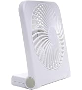 Treva 5-Inch USB And Battery Powered Desk Fan With Two Cooling Speeds And Adjustable Tilt Small F...