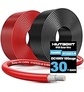 Hiutgowt Solar Panel Wire 30Ft, Solar Wire 10AWG, Solar Cable 10AWG, Solar Extension Cable 30Ft, ...