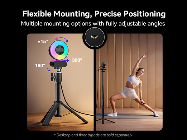 EMEET S600L webcam with a standard mount