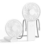 HandFan Ultra-Thin &amp; Lightweight Handheld Fan (0.5in,0.3lb), 5 Speeds Portable Hand Held Fan USB ...