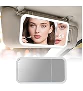 2026 Upgraded Car Vanity Mirror with Lights 5X Magnifying,Rechargeable Visor Mirror with Light wi...