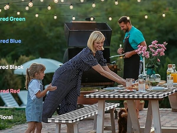 Checkered Table Cover 8 foot picnic table seat covers with elastic 8 foot picnic table bench covers