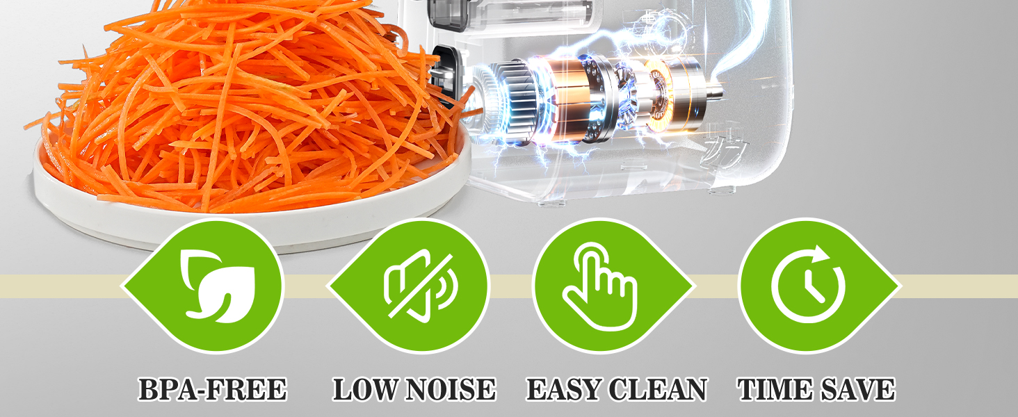Electric Slicer Shredder with 6 Interchangeable Blades