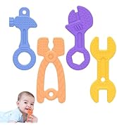 Fu Store 4 Pack Soft Silicone Teething Toys for 0-12 Months 6-24 Months Toddlers Infant Hammer Sp...