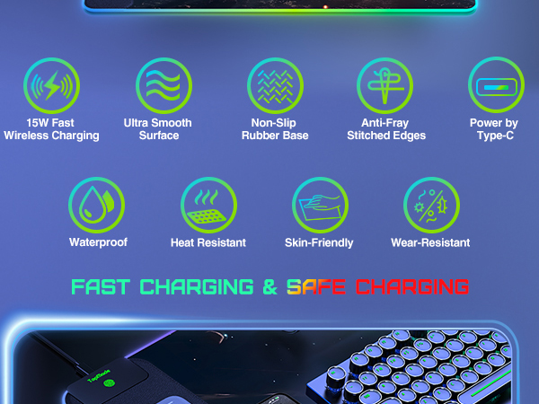 rgb desk mat pad mouse