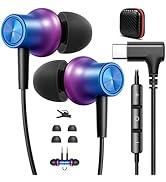 APETOO USB C Headphones Magnetic Wired Earbuds for Samsung S26 S25 S24 S23, Right Angle Type C in...