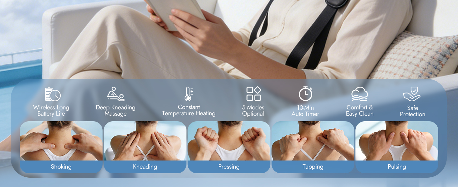 Cordless Neck and Shoulder Massager with Heat