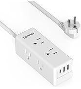European Travel Plug Adapter with USB C, TOPREK US to Europe Power Strip with 6 Outlets & 3 USB P...