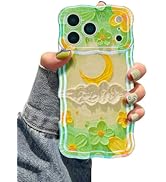 EYZUTAK Case for iPhone 17 Pro Max, Colorful Retro Oil Painting Flower Moon Pattern Laser Cute Cu...