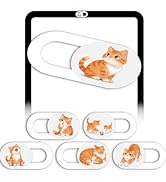 PRESSINART 6Pcs 6 Styles Cat Camera Cover Slide Cute Privacy Guard Accessories, 0.04 Inch Ultra T...