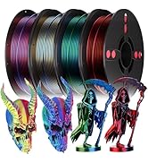 PLA Filament Bundle, 1.75mm Muticolor Silk PLA Filament Bundle, 3D Printer Filament Dimensional A...