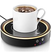 Trivoxia 36W Mug Warmer, 3 Temperature Settings, Auto Shut Off (2-12H), Max 176°F, Wood Grain Des...