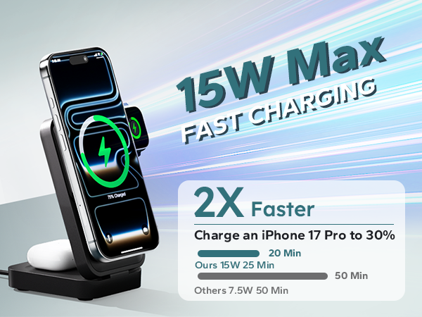 iphone and watch charging station magsafe ultra high speed 15 watt