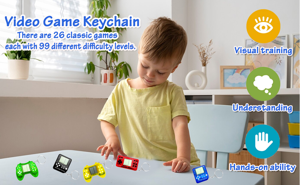 Video Game Party Favors for Kids, Arcade Video Game Keychain Video Game Party Supplies Party Favors