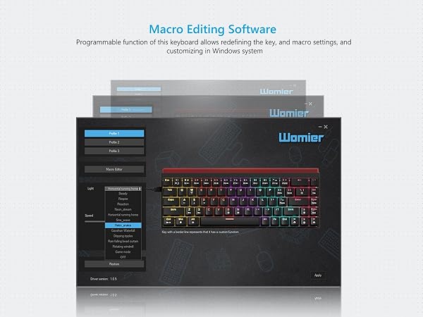 60% Gaming Keyboard with Light Box, Wired RGB Backlit Mechanical Keyboard with MCA Keycaps
