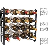 TONLEA 4 Tier Wine Rack, 3-in-1 16 Bottles Wine Storage, Wine Bottle Rack Stackable, Wine Storage...