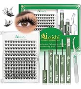Lash Clusters Kit, DIY 3D Cluster Eyelash Extensions 10-18mm,144pcs Fluffy D Curl Soft Natural La...