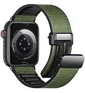Charlam Magnetic Leather Bands Compatible with Apple Watch Bands 49mm 46mm 45mm 44mm 42mm 41mm 40...