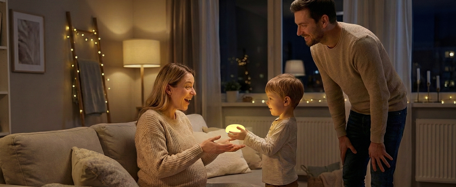 Bakzon baby nursery egg light soft night lamp for kids bedtime security and family warmth
