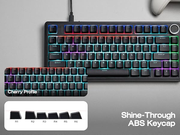 75% Gaming Keyboard with Knob
