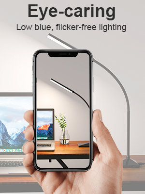 eye-caring low blue, flicker-free lighting