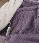 Zorvixia Heated Throw Blanket,Striped Flannel &amp; Sherpa Electric Blanket Throw with 5 Heat Setting...