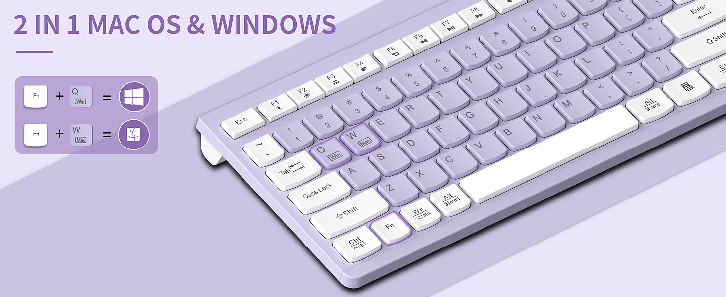 wireless keyboard and mouse combo purple 8