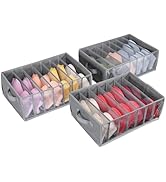 Zilink Upgraded Underwear Drawer Organizer with Support Board, Clear Drawer, 7 Grids Divider, Soc...