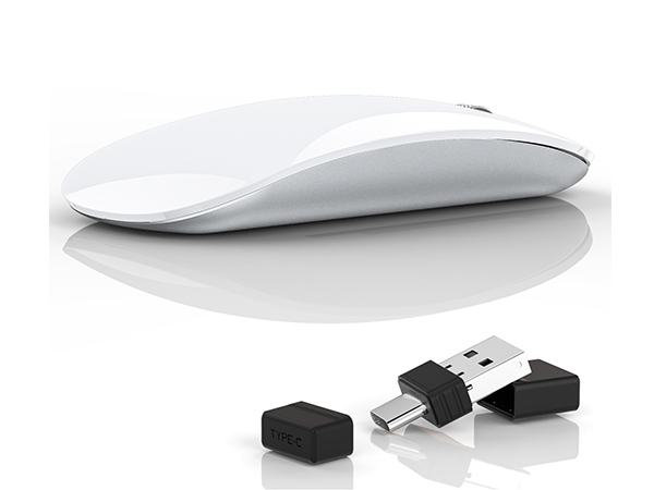white wireless mouse