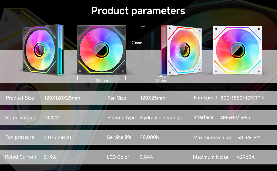 20mm ARGB PC Case Fan - 3-Sided Infinite Mirror &amp; Axis Infinite Mirror Light Effect