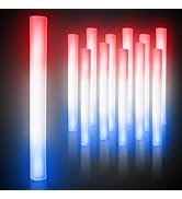 Fun Central LED Foam Sticks - 12 Pack, 16-Inch, 3 Light-Up Modes For Mardi Gras &amp; St Patricks Day...
