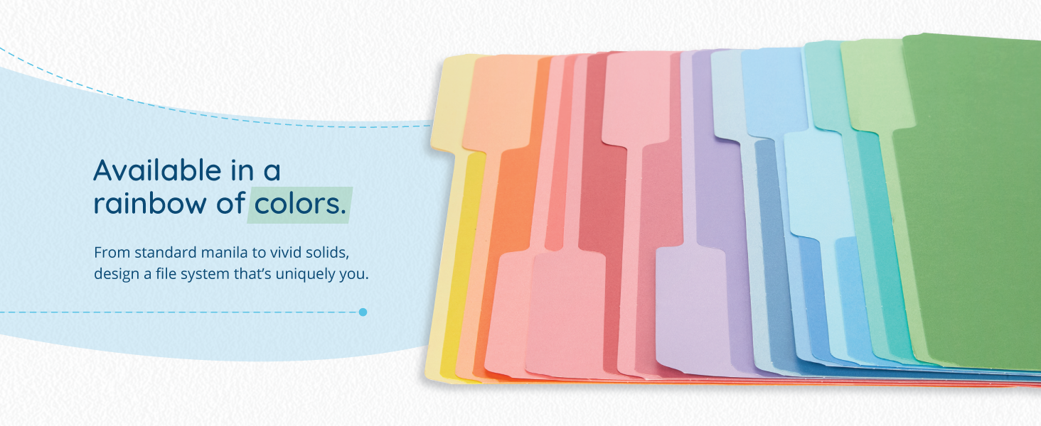 File folder options with colorful images of file folders