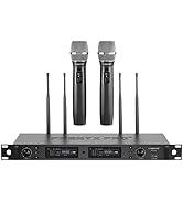 Phenyx Pro Wireless Microphone System, True Diversity Dual Cordless Microphone Set, Professional ...