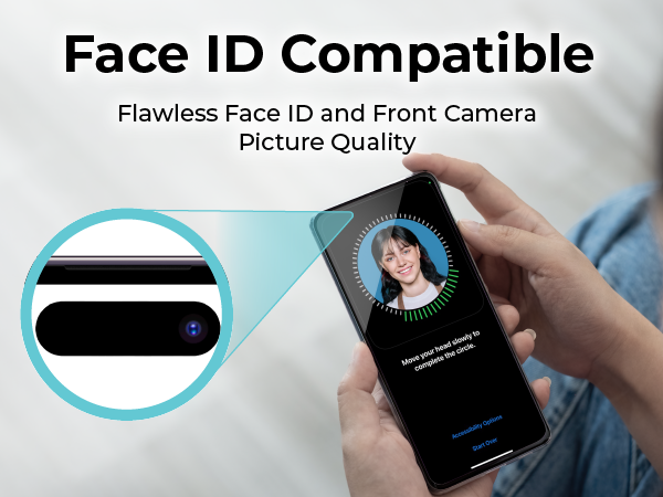 Face ID Compatible Flawless Face ID and Front Camera Picture Quality