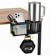 4 in 1 Metal Clip On Cup Holder Attachment for Gaming Desk or Table, Sturdy and Easy to Clamp, At...