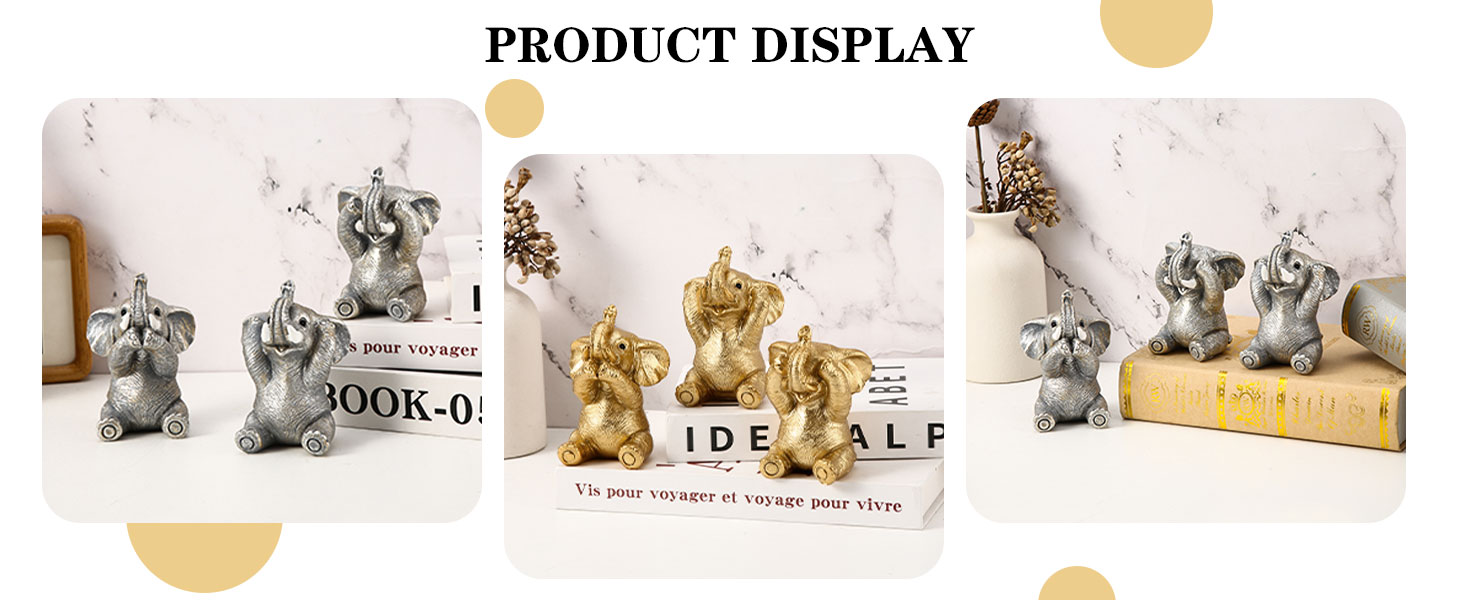 lephant figurines resin elephant decor small elephant statues lucky elephant set