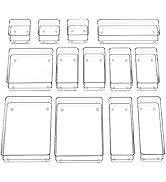SMARTAKE 13-Piece Drawer Organizer with Non-Slip Silicone Pads, 5-Size Desk Drawer Organizer Tray...