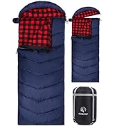 REDCAMP Flannel Sleeping Bag for Adults, Comfortable Cotton Sleeping Bags for Camping with Detach...