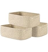 Small Woven Basket, 12 x 8 x 4.5 Inches, Storage Basket for Organizing, Cute Small Rope Shelf Clo...
