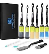 10PCS Car Detailing Brush Set,Boars Hair Car Cleaning Detail Brush kit,Ultra Soft No Scratch Car ...