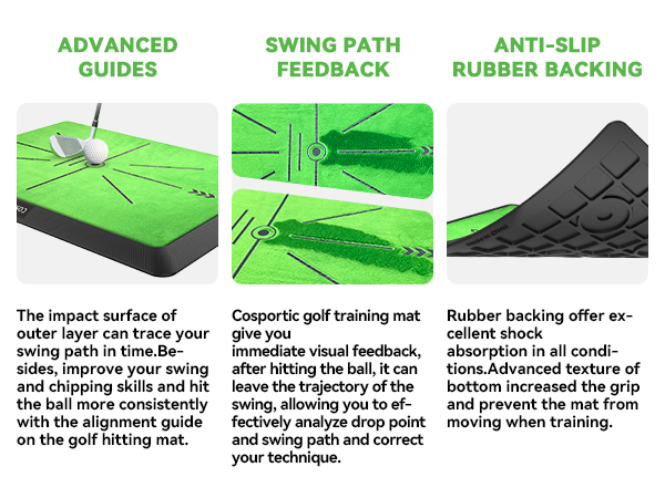 Golf Hitting Mat | Golf Training Mat for Swing | Extra Replaceable Golf Practice Mat