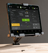 Locking metal tablet cradle 